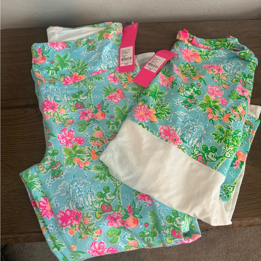 Lilly Pulitzer X Disney leggings size large and top size medium